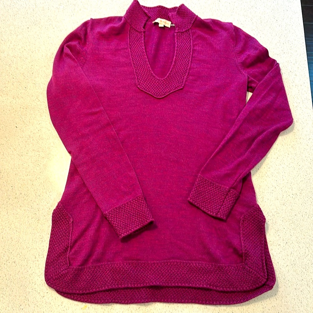 Tori Burch Tunic Sweater Small Merino Wool